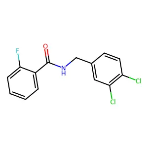 N-[(3,4-dichlorophenyl)methyl]-2-fluorobenzamide structure