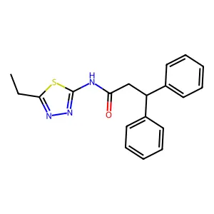 N-(5-ethyl-1,3,4-thiadiazol-2-yl)-3,3-diphenylpropanamide structure