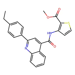Methyl 3-[[2-(4-ethylphenyl)quinoline-4-carbonyl]amino]thiophene-2-carboxylate structure