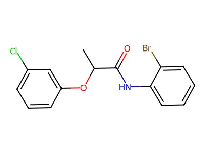 N-(2-bromophenyl)-2-(3-chlorophenoxy)propanamide structure