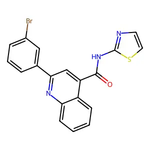 2-(3-bromophenyl)-N-(1,3-thiazol-2-yl)quinoline-4-carboxamide structure