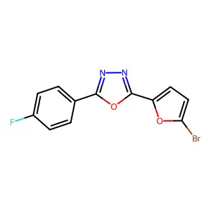 2-(5-Bromofuran-2-yl)-5-(4-fluorophenyl)-1,3,4-oxadiazole structure