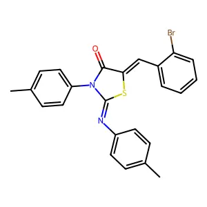 5-(2-bromobenzylidene)-3-(4-methylphenyl)-2-[(4-methylphenyl)imino]-1,3-thiazolidin-4-one structure