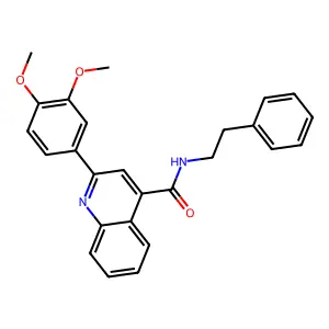 2-(3,4-dimethoxyphenyl)-N-(2-phenylethyl)quinoline-4-carboxamide structure