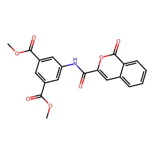 Dimethyl 5-(1-oxo-1H-isochromene-3-carboxamido)isophthalate structure