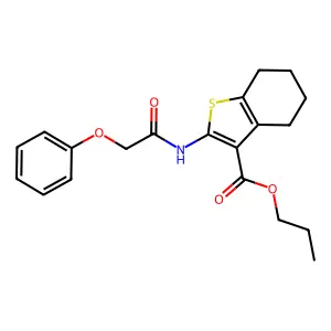 propyl 2-[(phenoxyacetyl)amino]-4,5,6,7-tetrahydro-1-benzothiophene-3-carboxylate structure