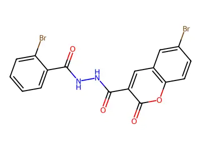 6-bromo-N'-(2-bromobenzoyl)-2-oxo-2H-chromene-3-carbohydrazide structure