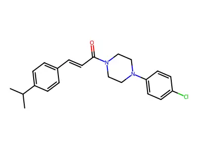 (E)-1-[4-(4-chlorophenyl)piperazin-1-yl]-3-(4-propan-2-ylphenyl)prop-2-en-1-one structure