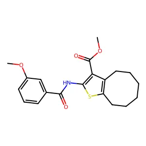 methyl 2-[(3-methoxybenzoyl)amino]-4,5,6,7,8,9-hexahydrocycloocta[b]thiophene-3-carboxylate structure