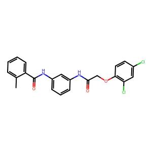 N-[3-[[2-(2,4-dichlorophenoxy)acetyl]amino]phenyl]-2-methylbenzamide structure