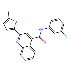 N-(3-fluorophenyl)-2-(5-methylfuran-2-yl)quinoline-4-carboxamide structure