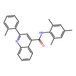2-(2-methylphenyl)-N-(2,4,6-trimethylphenyl)quinoline-4-carboxamide structure
