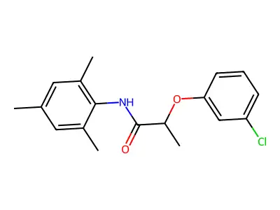 2-(3-chlorophenoxy)-N-(2,4,6-trimethylphenyl)propanamide structure
