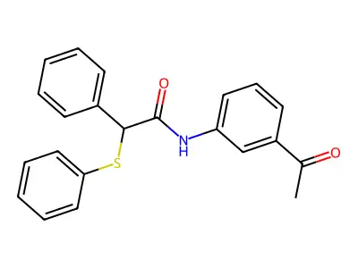 N-(3-acetylphenyl)-2-phenyl-2-(phenylsulfanyl)acetamide structure