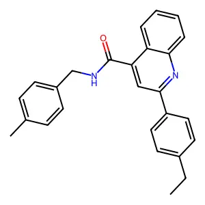 2-(4-ethylphenyl)-N-[(4-methylphenyl)methyl]quinoline-4-carboxamide structure