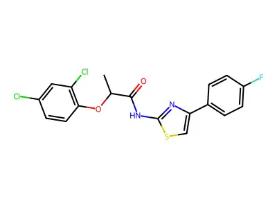 2-(2,4-dichlorophenoxy)-N-[4-(4-fluorophenyl)-1,3-thiazol-2-yl]propanamide structure
