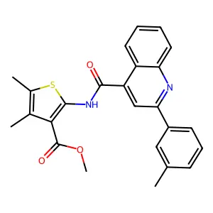 methyl 4,5-dimethyl-2-[[2-(3-methylphenyl)quinoline-4-carbonyl]amino]thiophene-3-carboxylate structure
