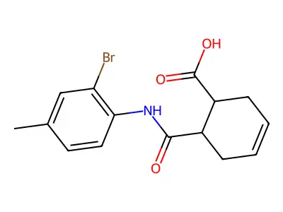 6-[(2-Bromo-4-methylphenyl)carbamoyl]cyclohex-3-ene-1-carboxylic acid structure