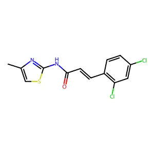 (E)-3-(2,4-dichlorophenyl)-N-(4-methyl-1,3-thiazol-2-yl)prop-2-enamide structure