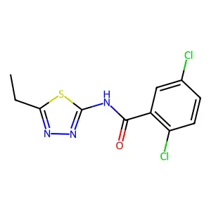 2,5-dichloro-N-(5-ethyl-1,3,4-thiadiazol-2-yl)benzamide structure