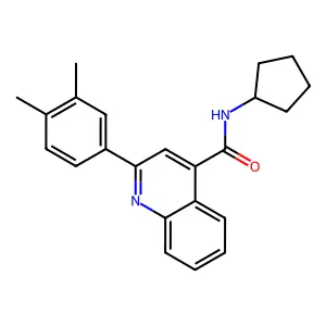 N-cyclopentyl-2-(3,4-dimethylphenyl)quinoline-4-carboxamide structure