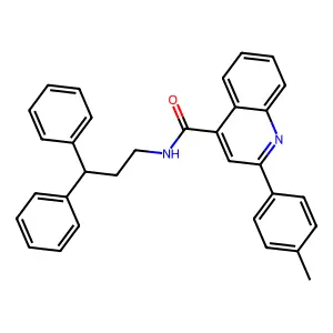 N-(3,3-diphenylpropyl)-2-(4-methylphenyl)quinoline-4-carboxamide structure