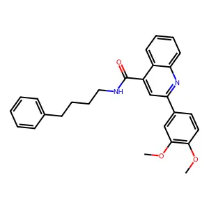 2-(3,4-dimethoxyphenyl)-N-(4-phenylbutyl)quinoline-4-carboxamide structure