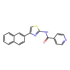 N-(4-naphthalen-2-yl-1,3-thiazol-2-yl)pyridine-4-carboxamide structure