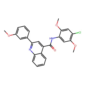N-(4-chloro-2,5-dimethoxyphenyl)-2-(3-methoxyphenyl)-4-quinolinecarboxamide structure