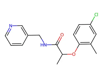 2-(4-chloro-2-methylphenoxy)-N-(pyridin-3-ylmethyl)propanamide structure