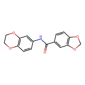 N-(2,3-dihydro-1,4-benzodioxin-6-yl)-1,3-benzodioxole-5-carboxamide structure