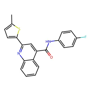 N-(4-fluorophenyl)-2-(5-methylthiophen-2-yl)quinoline-4-carboxamide structure