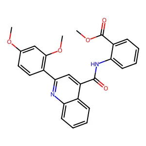 Methyl 2-[[2-(2,4-dimethoxyphenyl)quinoline-4-carbonyl]amino]benzoate structure