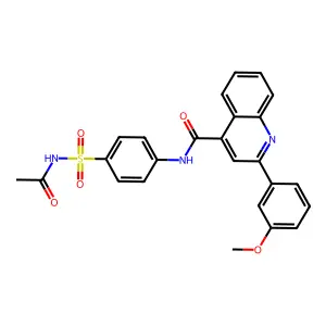 N-[4-(acetylsulfamoyl)phenyl]-2-(3-methoxyphenyl)quinoline-4-carboxamide structure
