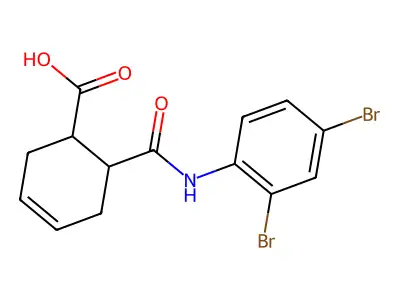 6-[(2,4-Dibromophenyl)carbamoyl]cyclohex-3-ene-1-carboxylic acid structure