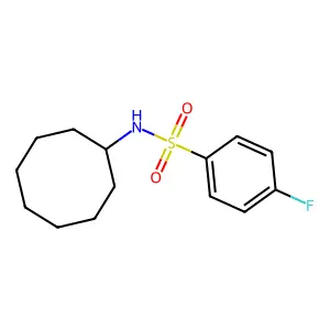 N-cyclooctyl-4-fluorobenzenesulfonamide structure