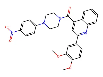 [2-(3,4-dimethoxyphenyl)quinolin-4-yl]-[4-(4-nitrophenyl)piperazin-1-yl]methanone structure