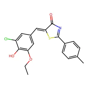 (5Z)-5-[(3-chloro-5-ethoxy-4-hydroxyphenyl)methylidene]-2-(4-methylphenyl)-1,3-thiazol-4-one structure