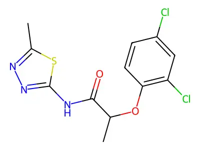 2-(2,4-dichlorophenoxy)-N-(5-methyl-1,3,4-thiadiazol-2-yl)propanamide structure