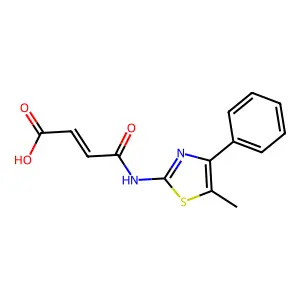 (2E)-4-[(5-methyl-4-phenyl-1,3-thiazol-2-yl)amino]-4-oxobut-2-enoic acid structure