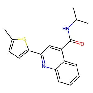 2-(5-methylthiophen-2-yl)-N-propan-2-ylquinoline-4-carboxamide structure