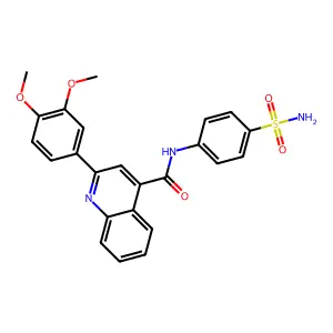 2-(3,4-dimethoxyphenyl)-N-(4-sulfamoylphenyl)quinoline-4-carboxamide structure