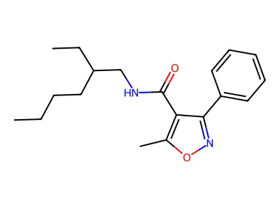 N-(2-ethylhexyl)-5-methyl-3-phenyl-1,2-oxazole-4-carboxamide structure