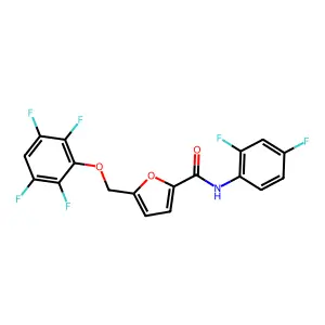 N-(2,4-difluorophenyl)-5-[(2,3,5,6-tetrafluorophenoxy)methyl]furan-2-carboxamide structure