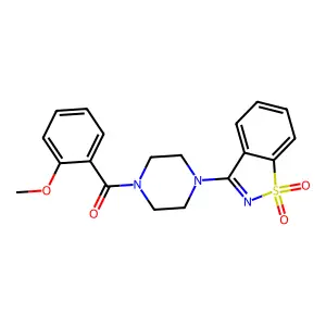 [4-(1,1-Dioxo-1,2-benzothiazol-3-yl)piperazin-1-yl]-(2-methoxyphenyl)methanone structure