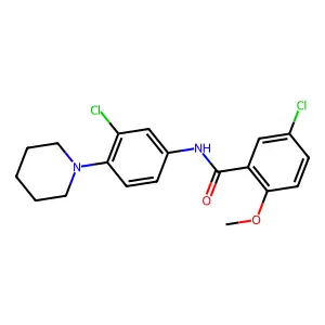 5-chloro-N-(3-chloro-4-piperidin-1-ylphenyl)-2-methoxybenzamide structure