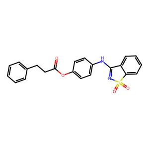 4-[(1,1-Dioxido-1,2-benzisothiazol-3-yl)amino]phenyl 3-phenylpropanoate structure