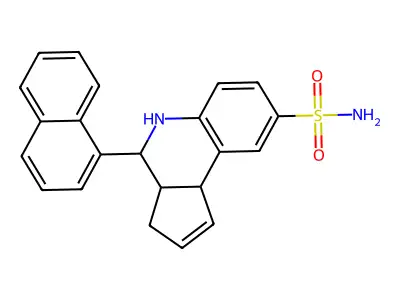 4-naphthalen-1-yl-3a,4,5,9b-tetrahydro-3H-cyclopenta[c]quinoline-8-sulfonamide structure