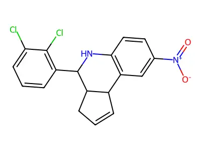 4-(2,3-dichlorophenyl)-8-nitro-3a,4,5,9b-tetrahydro-3H-cyclopenta[c]quinoline structure
