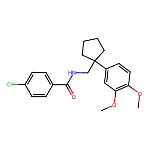 4-chloro-N-[[1-(3,4-dimethoxyphenyl)cyclopentyl]methyl]benzamide structure